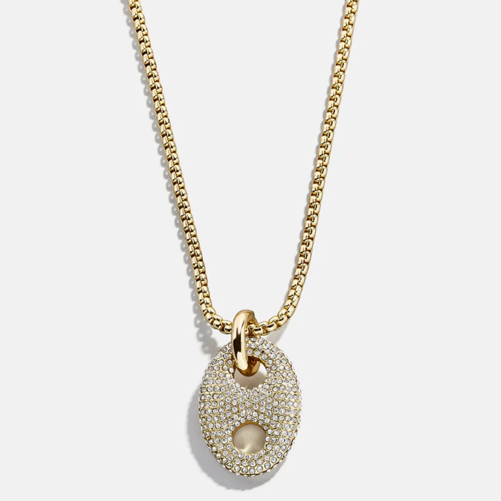 Mariners Link gold plated pave necklace NWT major bling Gucci style statement